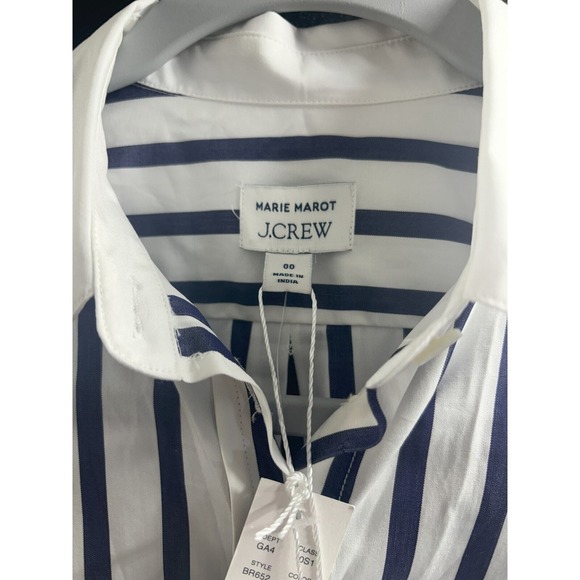 J.Crew x Marie Marot tie-waist shirtdress in Thomas Mason cotton poplin NWT S 00 - Picture 4 of 10